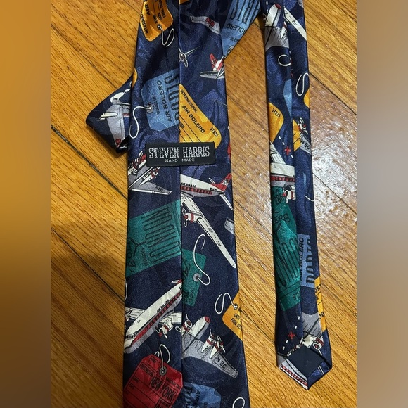 AIRPLANE TRAVEL STEVEN HARRIS SUIT DESIGNER NECKTIE TIE FREE SHIPPING - Picture 3 of 5